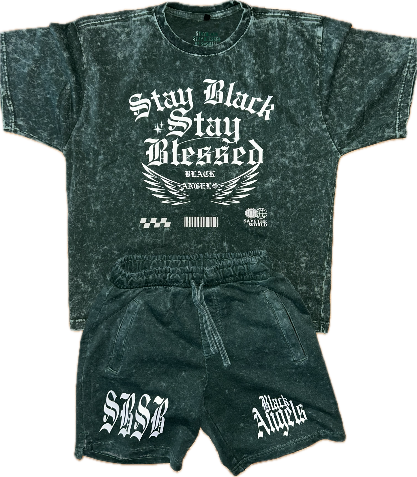 Black Angels Green Acidwash set