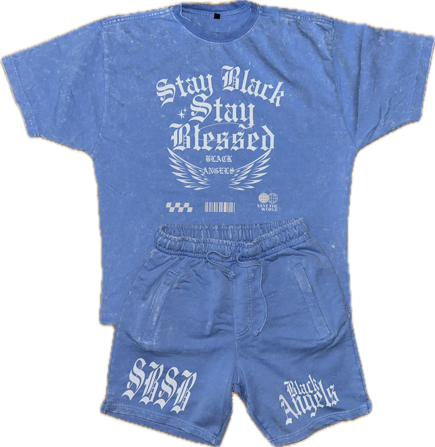 Black Angels Light blue Acidwash set