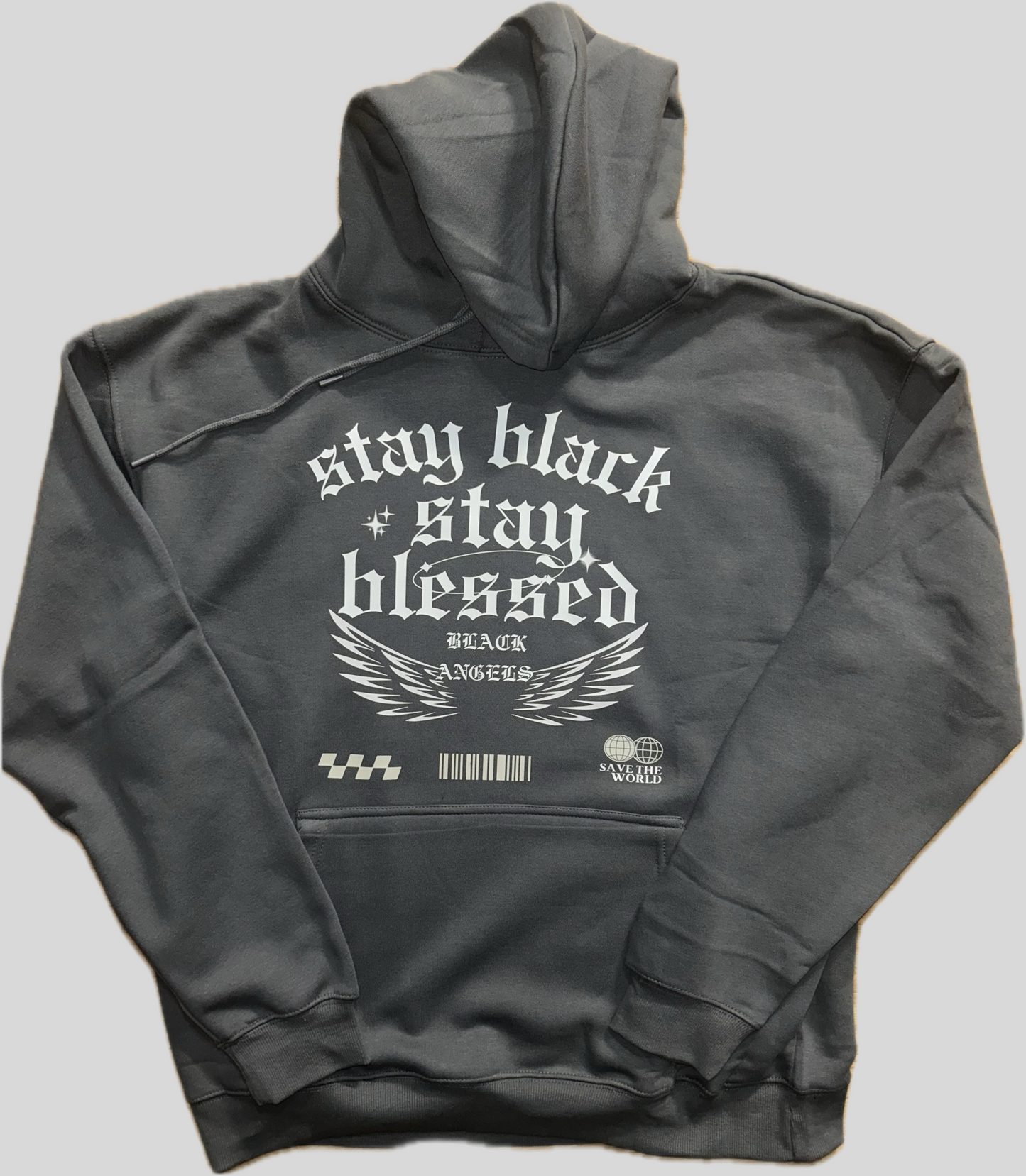 Black Angels stacked sweatsuit (metallic)