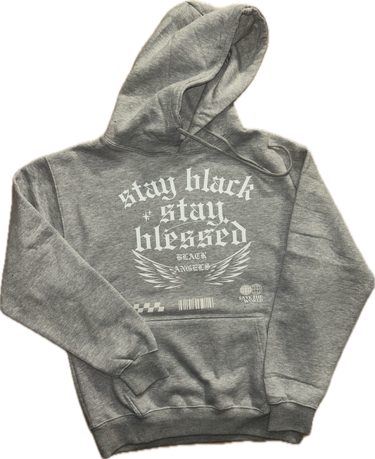 Black Angels stacked sweatsuit ( Grey)