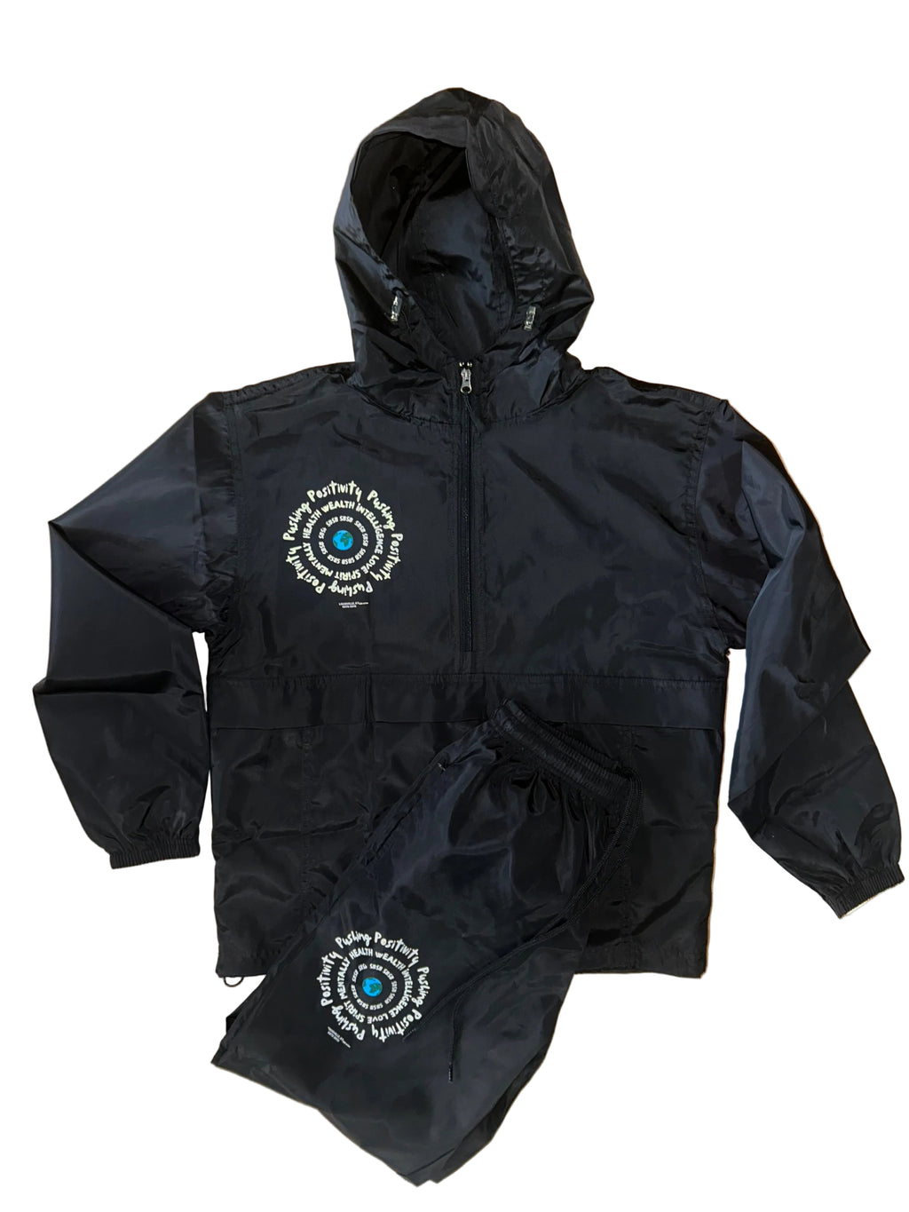 Pushing positivity windbreaker set black