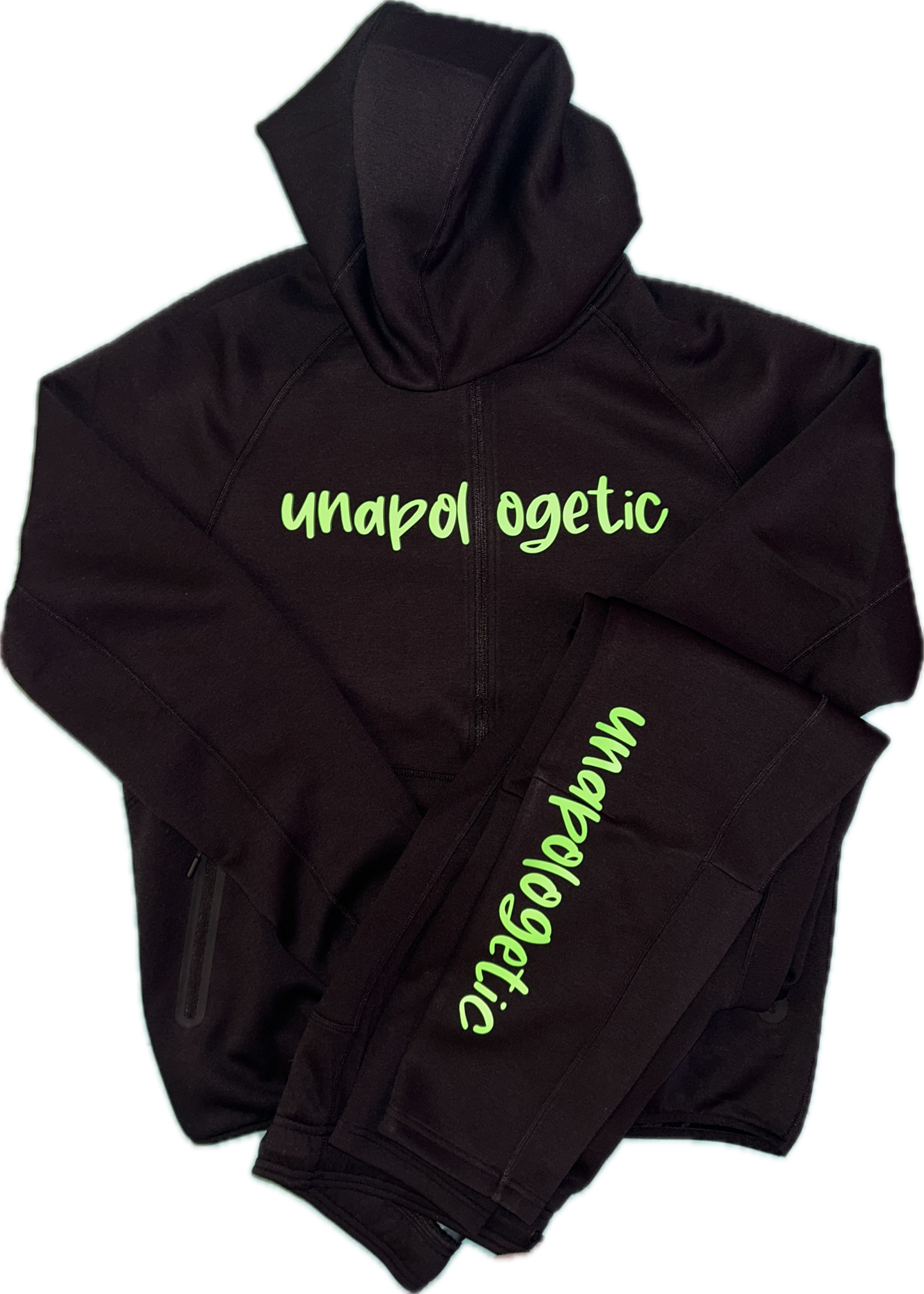 Unapologetic tech sweatsuit (glo in the dark)