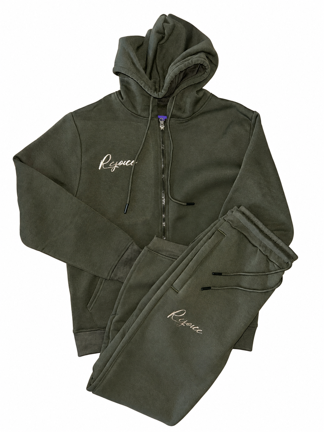 Rose Gold Rejoice sweatsuit (forest green)