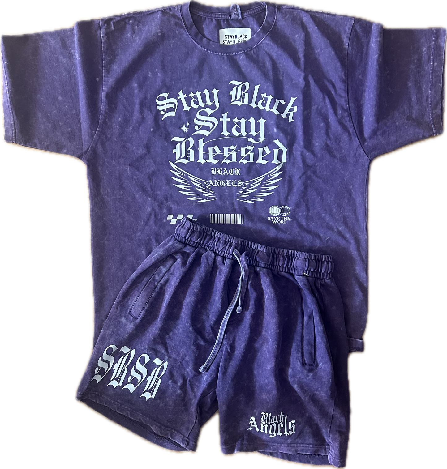 Black Angels Acidwash outfit (purple)